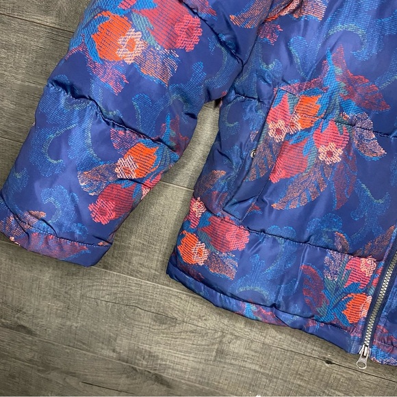Sundance Women's Kimmy Navy Floral Puffer Winter Coat Size Petite Small … - Picture 4 of 7